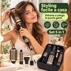 Spazzola Asciugacapelli 5 in 1 ad Aria Calda 700W con Accessori per Lisciare, Arricciare e Dare Volume