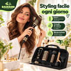 Spazzola Asciugacapelli 5 in 1 ad Aria Calda 700W con Accessori per Lisciare, Arricciare e Dare Volume