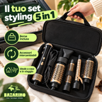 Spazzola Asciugacapelli 5 in 1 ad Aria Calda 700W con Accessori per Lisciare, Arricciare e Dare Volume