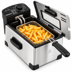 Friggitrice Elettrica 3,5 L 2000W in Acciaio con Cestello Estraibile e Temperatura Regolabile
