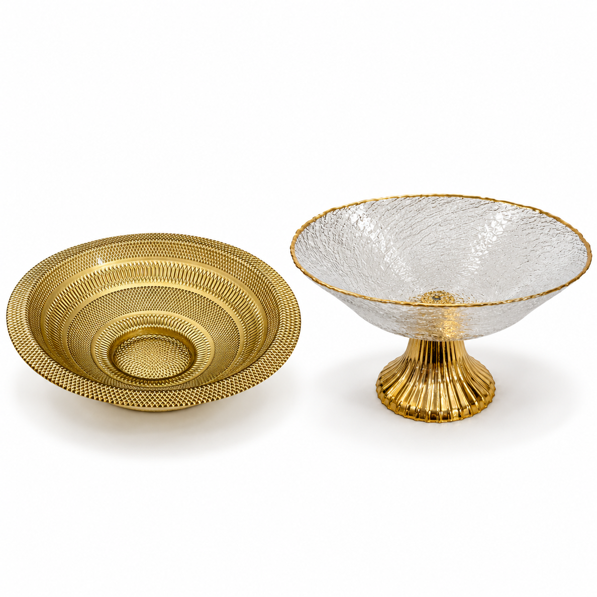 Centrotavola decorativo in vetro con dettagli oro – Coppa Galaxy 30 cm o alzatina Glamor 32 cm per casa e festività