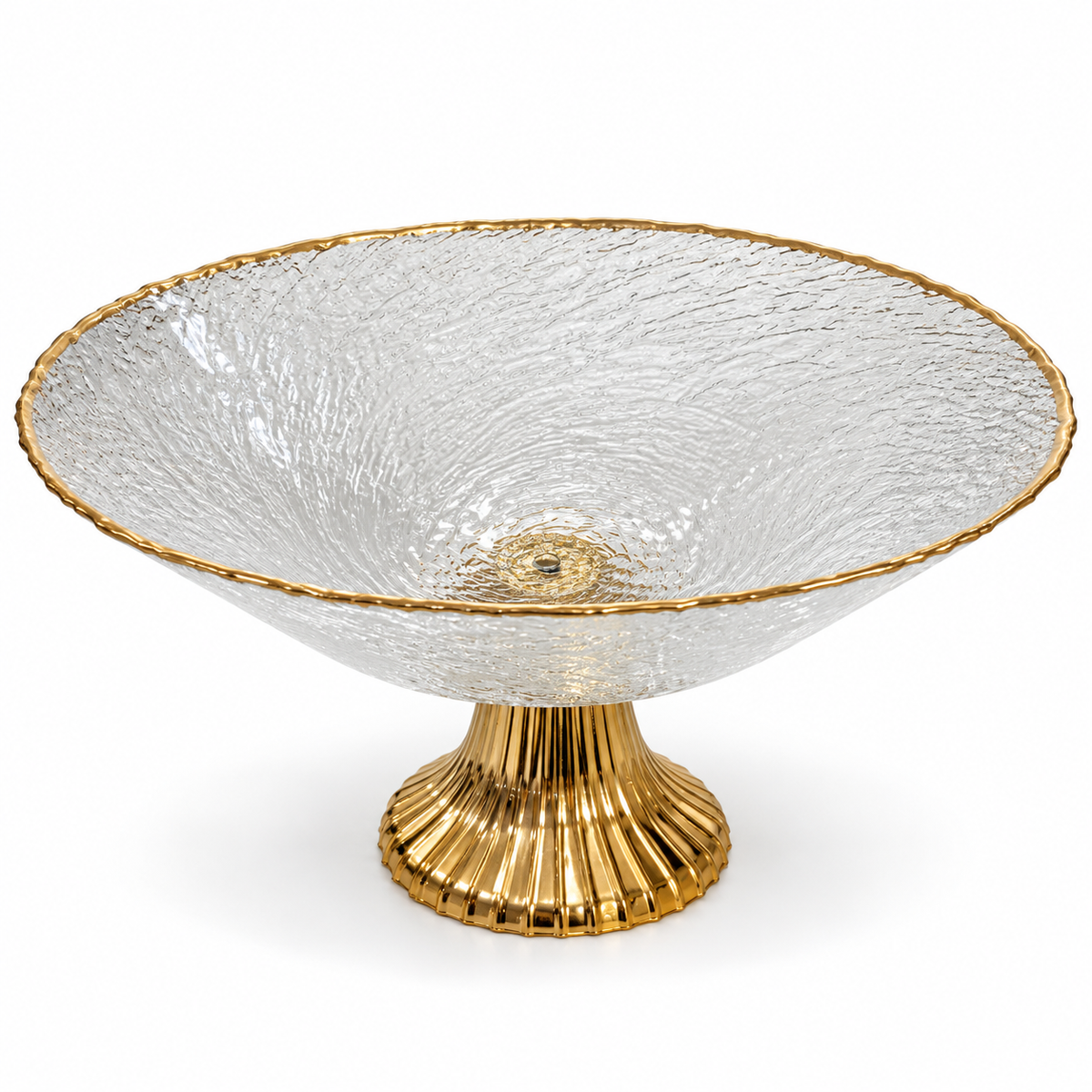 Centrotavola decorativo in vetro con dettagli oro – Coppa Galaxy 30 cm o alzatina Glamor 32 cm per casa e festività