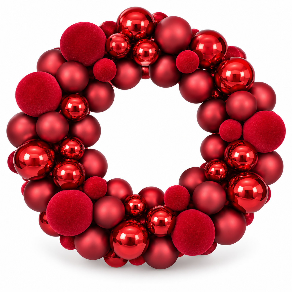 Ghirlanda natalizia da appendere – Modello con fiocchi in velluto o palline decorative