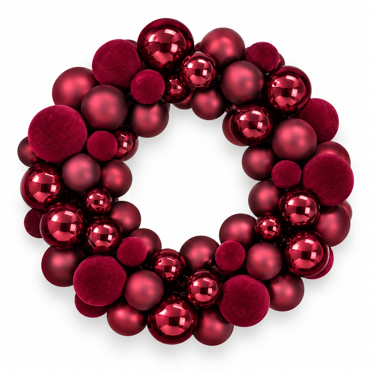 Ghirlanda natalizia da appendere – Modello con fiocchi in velluto o palline decorative