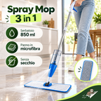 Spray Mop 3 in 1 Lavapavimenti con Serbatoio 850 ml e Panno in Microfibra – Scopa con Spruzzo