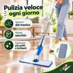 Spray Mop 3 in 1 Lavapavimenti con Serbatoio 850 ml e Panno in Microfibra – Scopa con Spruzzo