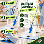 Spray Mop 3 in 1 Lavapavimenti con Serbatoio 850 ml e Panno in Microfibra – Scopa con Spruzzo