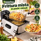 Friggitrice Elettrica 3,5 L 2000W in Acciaio con Cestello Estraibile e Temperatura Regolabile