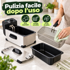 Friggitrice Elettrica 3,5 L 2000W in Acciaio con Cestello Estraibile e Temperatura Regolabile
