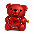 Cofanetto Regalo Orsetto Con Rosa Decorativa E Porta Oggetti