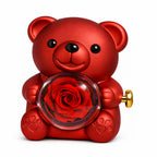Cofanetto Regalo Orsetto Con Rosa Decorativa E Porta Oggetti