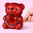 Cofanetto Regalo Orsetto Con Rosa Decorativa E Porta Oggetti