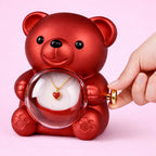 Cofanetto Regalo Orsetto Con Rosa Decorativa E Porta Oggetti