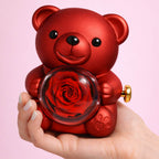 Cofanetto Regalo Orsetto Con Rosa Decorativa E Porta Oggetti