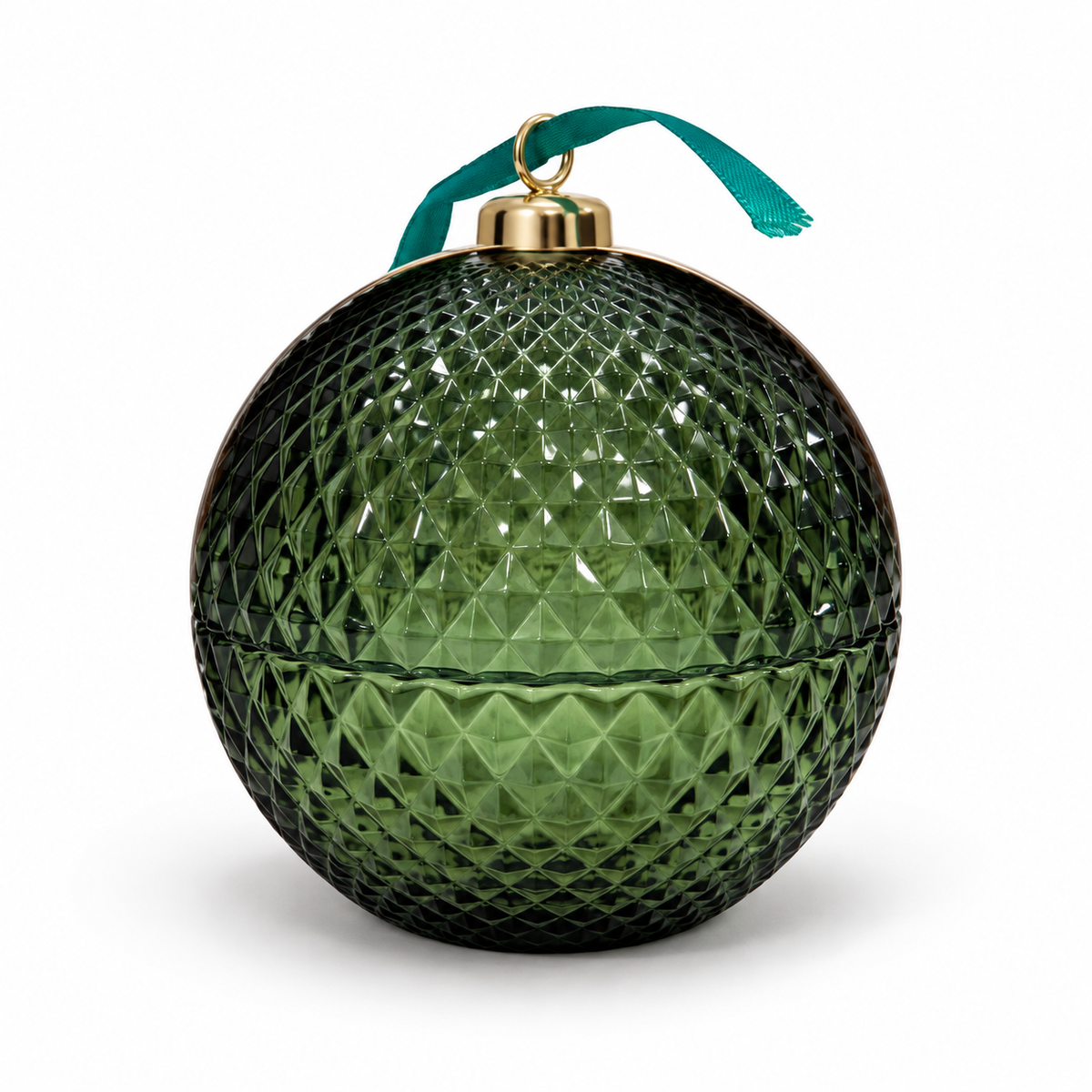 Candela profumata natalizia a sfera 13 × 13 × 15 cm – Decorazione di Natale bianca, rossa o verde