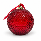 Candela profumata natalizia a sfera 13 × 13 × 15 cm – Decorazione di Natale bianca, rossa o verde