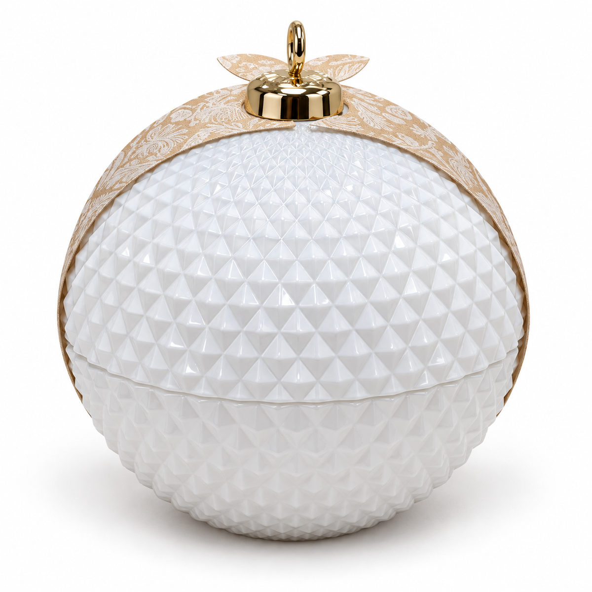 Candela profumata natalizia a sfera 13 × 13 × 15 cm – Decorazione di Natale bianca, rossa o verde