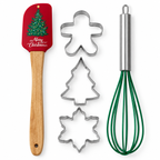 Set utensili da cucina natalizi – Spatole, formine per biscotti e frusta, diverse composizioni per dolci di Natale
