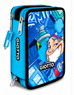 Astuccio Giotto 3 Zip Completo con Pastelli Giotto SUPERMINA e Pennarelli Turbo Color – 3 Grafiche Disponibili